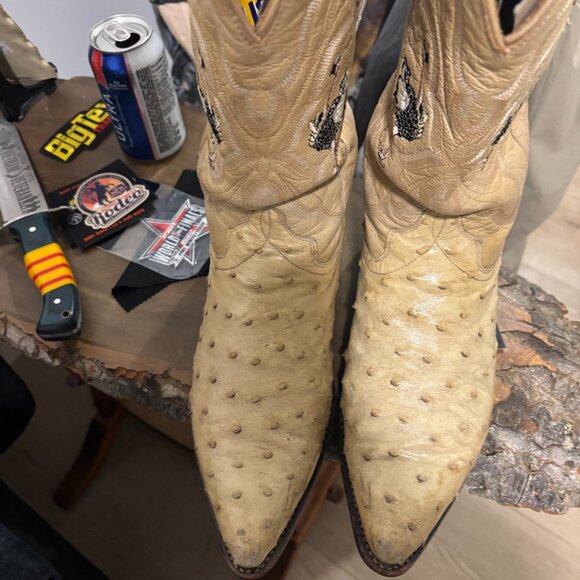 Vintage Genuine Ostrich Full Quill Cowboy Boots - Picture 3 of 6